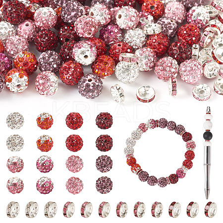 Valentine's Day DIY Polymer Clay Rhinestone & Glass Rhinestone Beads Findings Kits DIY-BT0001-65-1