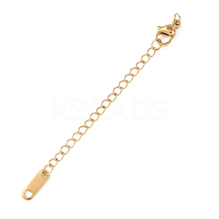 304 Stainless Steel Chain Extender with Oval Charms STAS-G383-09G-1
