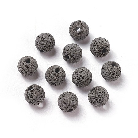 Unwaxed Natural Lava Rock Beads G-F325-8mm-A09-1