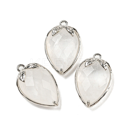 Natural Quartz Crystal Faceted Pendants G-M431-06P-09-1