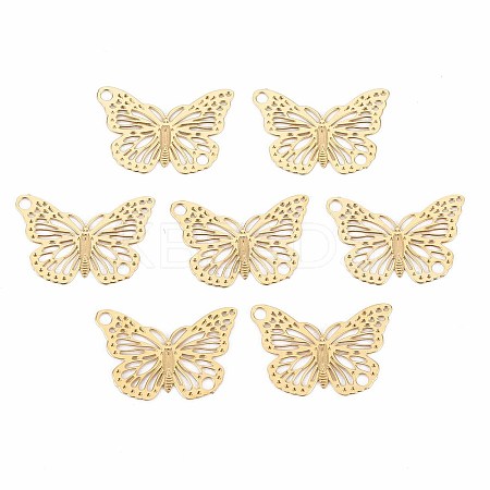 Rack Plating 304 Stainless Steel Filigree Connerctor Charms LS-STAS-T057-48G-1