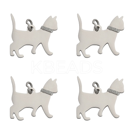 4Pcs 304 Stainless Steel Pendants STAS-FS0002-01B-1
