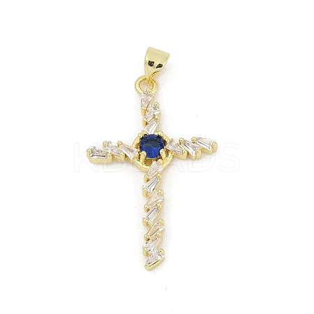 Brass Micro Pave Cubic Zirconia Pendants KK-D317-112G-1