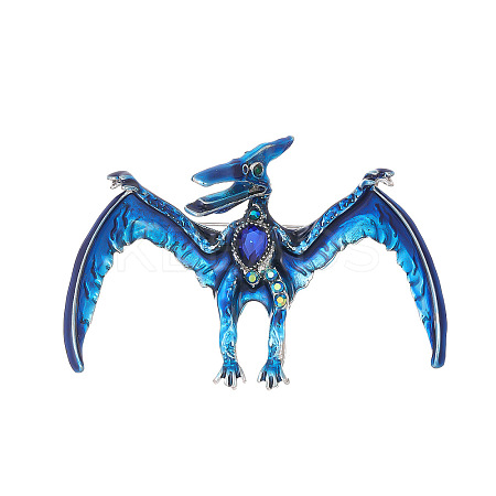 Pterosaurs Alloy Rhinestone Brooch JEWB-Z031-01AS-1