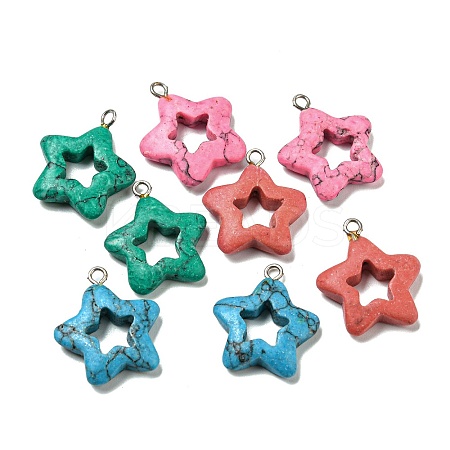 Synthetic Turquoise Dyed Pendants G-G075-01-1