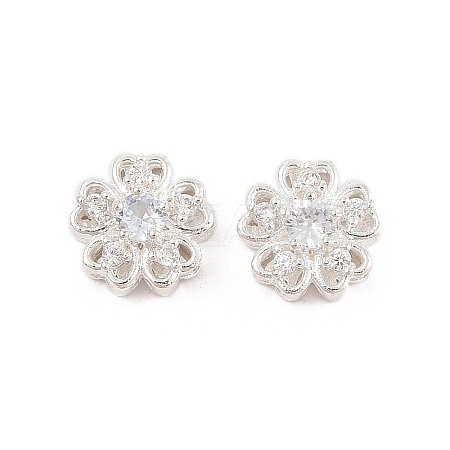 Rack Plating Brass Micro Pave Cubic Zirconia Beads KK-F879-05S-1
