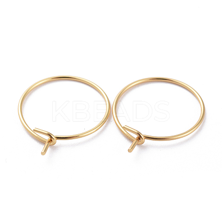 316 Surgical Stainless Steel Hoop Earring Findings STAS-J025-01C-G02-1