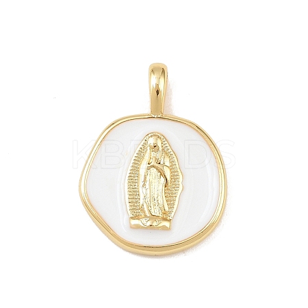 Brass Enamel Pendants KK-P339-12G-01-1