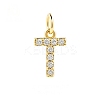 Brass Cubic Zirconia Pendants with Jump Rings FIND-PW0024-09T-1