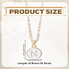 1Pc Zinc Alloy White Enamel Round with Letter Pendant Necklaces NJEW-LP0002-88G-N-2