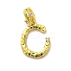 Rack Plating Brass Micro Pave Cubic Zirconia European Dangle Charms KK-L210-015G-C-1