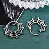 Spider Web 316 Surgical Stainless Steel Hoop Earrings EJEW-G416-40AS-3