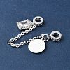 Brass Micro Pave Clear Cubic Zirconia Cable Chain European Beads KK-G531-07A-S-2