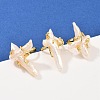 Cross Natural Pearl Finger Rings RJEW-K286-08G-1
