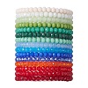 15Pcs 15 Colors Faceted Rondelle Imitation Jade Glass Beaded Stretch Bracelet Sets BJEW-JB10790-1