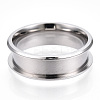 201 Stainless Steel Grooved Finger Ring for Women STAS-WH0039-09B-P-1