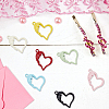 32Pcs 8 Colors Spray Painted Alloy Pendants PALLOY-DR0001-01-5