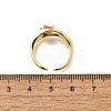Square Brass Cat Eye Cuff Rings RJEW-G344-01G-04-5
