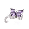 Brass Micro Pave Cubic Zirconia Pendants KK-D356-07G-P-3