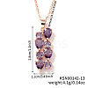 Brass Cubic Zirconia Long Tassel Pendant Necklaces for Fashionable Statement Style DV3387-13-1