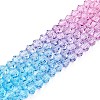 Gradient Color Baking Paint Glass Bead Strands X-DGLA-A039-T2mm-A07-4