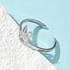 304 Stainless Steel Adjustable Cuff Rings RJEW-Z105-01P-06-3