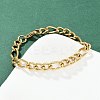 304 Stainless Steel Figaro Chain Bracelets for Women Men BJEW-Z143-20G-1
