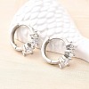 Brass Micro Pave Clear Cubic Zirconia Hoop Earrings EJEW-Z121-06P-2