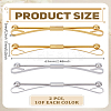 2Pcs 2 Colors Brass Tie Clips for Men AJEW-LP0010-93-2