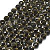 Natural Golden Sheen Obsidian Beads Strands G-K389-B80-01-2