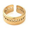 304 Stainless Steel Hollow Open Cuff Rings for Women STAS-D085-38G-2