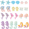 60Pcs 10 Styles Sea Theme Opaque Resin Cabochons RESI-SC0036-44-1