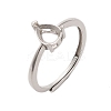 Rhodium Plated 925 Sterling Silver Adjustable Solitaire Ring Settings STER-NH0016-01A-P-1