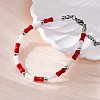 304 Stainless Steel Beaded Bracelets for Women BJEW-M056-05P-6