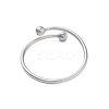 304 Stainless Steel Round Wrap Open Cuff Rings for Women Men RJEW-Z071-01P-3