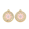 304 Stainless Steel with Enamel and Rhinestone Pendants STAS-Z166-12G-1