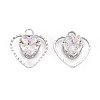 Brass Micro Pave Clear Cubic Zirconia Pendants KK-Q253-001P-B-1
