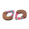 Transparent Resin and Walnut Wood Pendants RESI-T057-07K-3