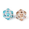 Polymer Clay Rhinestone Beads with Square Acrylic CLAY-T022-03A-2