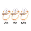 Brass Micro Pave Clear Cubic Zirconia Adjustable Ring Settings KK-T076-77G-4