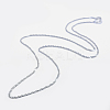 Anti-Tarnish Rhodium Plated 925 Sterling Silver Singapore Chain Necklaces STER-F039-45cm-06P-1
