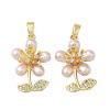 Brass Micro Pave Cubic Zirconia Pendants KK-H076-06G-01-1