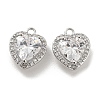 Brass Micro Pave Cubic Zirconia Charms KK-E090-05P-1