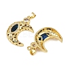Brass Micro Pave Cubic Zirconia Pendants KK-S526-20G-B-3