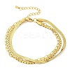 304 Stainless Steel Herringbone & Cable & Half Round Link Chain Bracelets LS-BJEW-U019-04G-03-4