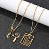 304 Stainless Steel Necklace NJEW-D330-01G-01-4