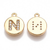Brass Cubic Zirconia Charms KK-T038-194G-N-1