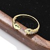 Brass Micro Pave Cubic Zirconia Cuff Rings for Women RJEW-Z084-01G-01-3