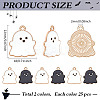 50Pcs 2 Colors Alloy Enamel Pendants ENAM-ME0001-40-2
