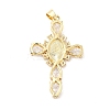 Rack Plating Brass Micro Pave Cubic Zirconia Pendants X-ZIRC-I059-15G-06-2